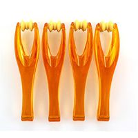 YPY 4 Pieces Orange Finger Joints Massager Hand Handheld Blood Circulation Tool Stress Relief Plastic Care Relax Double Rubber Roller Massage (4)
