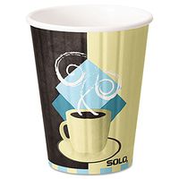SOLO Cup Company Duo Shield Hot Insulated 12 oz Paper Cups, Beige, 600 Per Carton