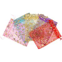 SumDirect 50Pcs 5x7 inches Mixed Color Organza Drawstring Jewelry Pouches Wedding Party Christmas Favor Gift Bags (Mixed Color, 5x7inches)