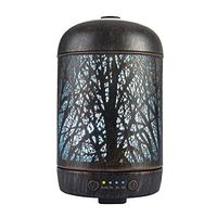 COOSA Essential Oil Diffuser - 100ML Metal Forest Ultrasonic Aromatherapy Diffuser with Timer and Waterless Auto Shut-Off - 7 Color LED Night Light for Home Office (Bronze) …