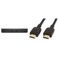 Dell WD15 Monitor Dock 4K with 180W Adapter, USB-C, (450-AEUO, 7FJ4J, 4W2HW) & AmazonBasics High-Speed 4K HDMI Cable, 6 Feet, 1-Pack