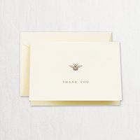 Crane Set of 10 Engraved Ecru Bumble Bee Thank You Note