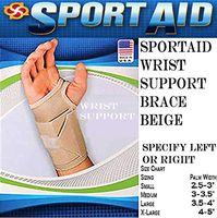 Sportaid Wrist Brace for Carpal Tunnel Beige, Left, Small - 1 ea