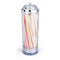 New Star Stainless Steel Straw Dispenser, 3.5-Inch by 10.6-Inch, Clear