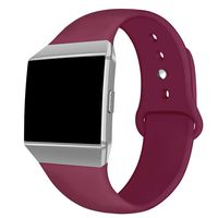 NAHAI Compatible Fit bit Ionic Bands, Soft Silicone Replacement Strap Accessory Breathable Wristbands for Fit bit Ionic Smart Watch, Large Small (Wine Red, Large(6.1''-8.9''))