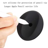 for iPad Pro Pencil Holder Cap Soft Silicone Protective Case Anti-Lost Holder Dock Stand for Apple Portable Stylus Stand Base Touch Pen Nib (Black)