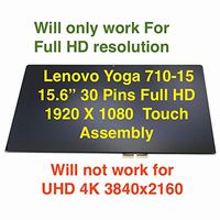 15.6-inch 1920x1080 FHD Touch LCD LED Screen Assembly Bezel Replacement for Lenovo Yoga 710 15 80V50010US