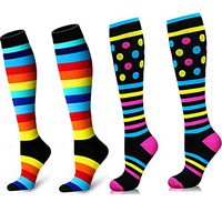 BstAmzStore Medical&Sport Compression Socks Women Men, 2/4/7Pair 20-30mmhg Women's Varicose Veins Edema Diabetic Running Compression Socks for Nurse Pregnancy Travel Flying (2Pair-Color 1, S/M)