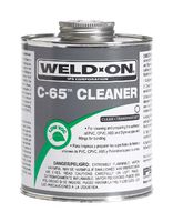 Weld-On 10204 C-65 Clear PVC/CPVC/ABS/Styrene Cleaner, Low-VOC, 1/4 pint Can with Applicator Cap, Metal Can