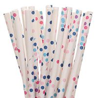 Multi Color Cluster Polka Dot Paper Straws (75)