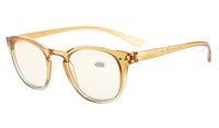 Eyekepper Blue Light Blocking Glasses Digital Eye Strain Prevention Womens Computer Reading Glasses (Brown-Clear Frame, 1.50)