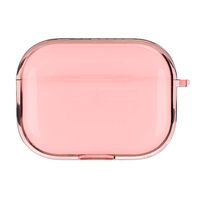 for New AirPods Pro Clear Case (Front LED Light Visible), JKRED Cute Transparent Crystal TPU Protective Skin Shock-Proof Case Cover for Apple AirPods Pro 2019 Wireless Charging Box (Pink)