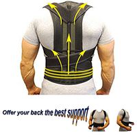 Back Support Posture Corrector Belt Unisex- Protect Back for Old and Young- Improve Posture Relieve Pain- Adjustable Black