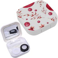 Portable Contact Lens Case Box Travel Kit Mirror + Bottle + Tweezers Container Holder [ Watercolor Pomegranate Red Diamonds ]