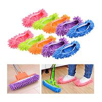 5 Pairs (10 Pieces) Lazy Mop Slippers Unisex Washable Dust Mop Slippers Shoes Microfiber Cleaning House Mop Slippers Multifultional Floor Cleaning Shoes Cover for House Kitchen Office (Free Size)