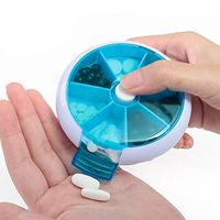 YJYdada 7-Day Round Medicine Pill Vitamin Box Case Storage Dispenser Organizer Holder (Blue)