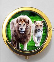 BlackKey Animal Lion 3-Compartment Decorative Pocket Gift Box Case Organizer for Pill, Color 2 -1839