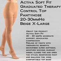 Activa Soft Fit 20-30 mmHg Panty Hose, Barely Beige, Extra Large