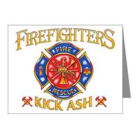 Note Card Firefighters Kick Ash Fire Fighter
