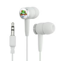 Rainforest Red Eyed Tree Frog and Ant Novelty in-Ear Earbud Headphones - White