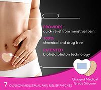 OVARION Menstrual Cramps Pain Relief Patches, PMS Relief Patches, Instant Relief, Adhesive Period Pain Patch, Disposable, No Chemicals, No Drugs, Biofield Photon Technology,7 Patches.