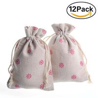 Double Drawstring Small Linen Bags,PerHomeAid Cotton Jute Cloth Sack Muslin Bags,Gift Bag Pouch for Party,Wedding,4" 5.5",12 Count
