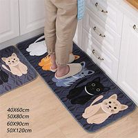 TbpersicwT Home bedroom carpet door mat, Floor Mat Animal Cat Printed Bathroom Kitchen Carpet Doormat Room Anti-Slip Rug - Yellow 60x90cm