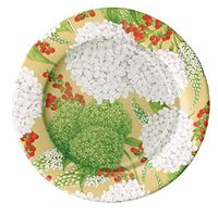 Caspari 13440SP Entertaining Snowball Hydrangeas Gold, Salad/Dessert Plate, Multicolor