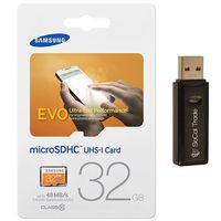 32GB Samsung MicroSD HC MicroSDHC Class 10 Memory Card 32G (32 Gigabyte) for Samsung Galaxy Mega 5.8 6.3 Note 8.0 10.1 LTE Win Star Pocket Nero with SoCal Trade, Inc. MicroSD & SD USB Card Reader