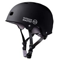 OutdoorMaster Skateboard Helmet - ASTM & CPSC Certified Lightweight Skate with Removable Lining - 12 Vents Ventilation System - for Kids, Youth & Adults - S - Black