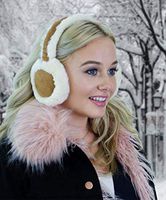 ALZO Bluetooth Earmuff Headphones Fashion Accessory Cream-Caramel - Quality Music or Phone with Built-in Mic - Up to 8 Hrs of Play Talk Time, 60 Hrs Standby