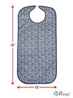 Priva 2 Piece Extra Long Paisley Waterproof Mealtime Protector Adult Bib