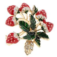 Vintage Enamel Strawberry Brooch Pin Scarf Pin Bouquet Pin Jewelry for Women Daily Girls Woman Jewerly Cheap Womans Elegant Prom Creative Stylish Beautiful Good