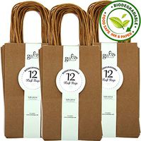 36 Count Premium Quality Natural Brown Kraft Bag, Birthday Party Gift Favor Bag Set, Biodegradable Paper(36CT, Solid Small)
