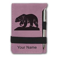 Mini Notepad, Polar Bear, Personalized Engraving Included (Pink)