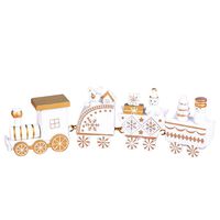 Dainzuy Upgraded Version Christmas Train Decor Gift Cute Wooden Mini Train Kids Gift Toys for Christmas Party Kindergarten Decoration