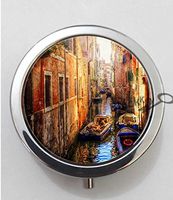 BlackKey Italy Tourism Travel Venice City 3-Compartment Decorative Pocket Gift Box Case Organizer for Pill, Color 1 -233