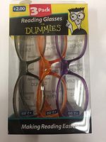 3 Pack Reading Glasses For Dummies Choose Strength and Color New (2.00, gray orange purple)