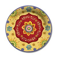 X&O Paper Goods Decorative Small Disposable Paper Plates, Tunisian Sunset, 8 ct.