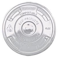 Eco-Products "Compostable Cold Drink Cup Lids, Flat, Clear, 1000/Carton" Unit of measure: CT, Manufacturer Part Number: EP-FLCC