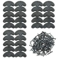 TOVOT 30 pcs Heel Plates Black Shoe Heel Taps Rubber Tips Sole Heel Repair Pad Replacement with Nails(1.77" x 0.78"x 0.15)