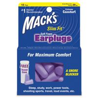 Mack's Slim Fit Soft Foam Earplugs, 10 Pair - Small Ear Plugs for Sleeping, Snoring, Traveling, Concerts, Shooting Sports and Power Tools - Pack of 5