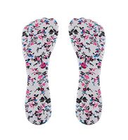 2 Pairs of Pink Floral Non-Slip Silicone Pad Seven Points Insole