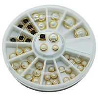 Nail Art,Putars New Nail Metal Frame Ceramic Decoration Small Component 3D Ceramic Nail Sticker (A)