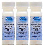Hyland's Aconitum Napellus 30X Tablets, Natural Relief of Sudden Colds or Fevers, 250 Count (Pack of 3)