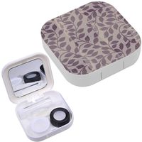 Portable Contact Lens Case Box Travel Kit Mirror + Bottle + Tweezers Container Holder [ Flowers ]