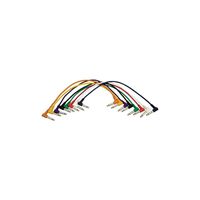 On-Stage Hot Wires Right Angle 1/4" Patch Cables, 17" (8 Pack)