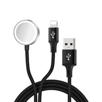 Watch Charger,Welldiea Black Braided Watch Charger Charging Cable, Magnetic Wireless Portable Charger Pad 5ft/1.5m Charging Cable Compatible with Apple Watch Series 3/2/1 All 38mm 42mm iWatch (Black)