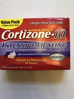 cortizone 10 Maximum Strenght Intensive Healing 1% hydrocortisone Anti Itch Cream Two 20z Tubes, Total 4 oz
