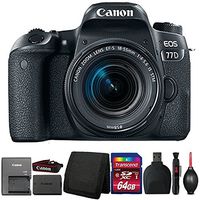 Canon EOS 77D 24.2MP DSLR Camera with 18-55mm IS STM Lens and Accessory Bundle
